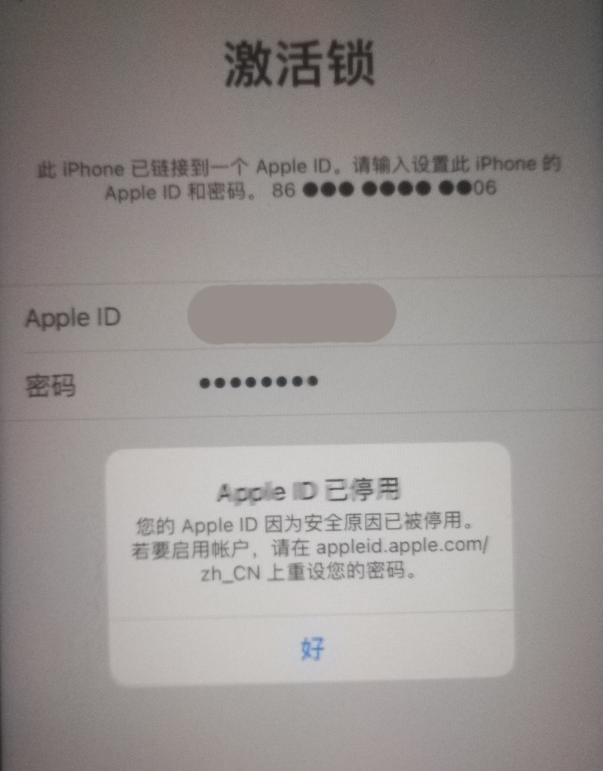 虎门港管委会苹果手机维修分享iPhone 12 出现提示“Apple ID 已停用”怎么办 